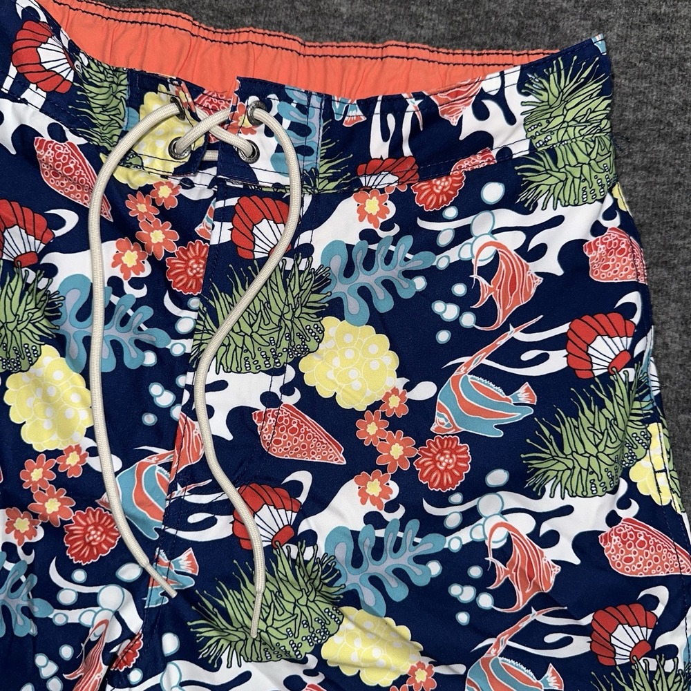 Nautica Coral Reef Tropical Swim Trunks Men's Medium Fish Print Mesh Lined - Picture 2 of 5